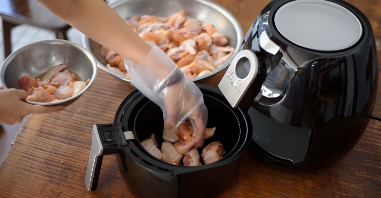 دلایل خشک شدن مرغ در سرخ کن بدون روغن